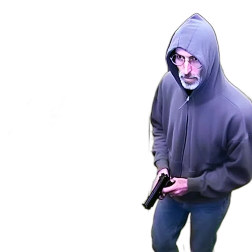 jacket, weapon, staff, mask, inside, store, man, gray transparent PNG cut-out
