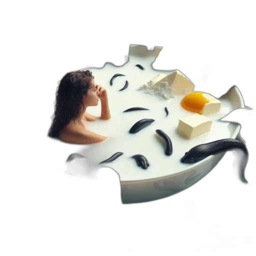 food, mask, dress, jewelry, 3d render, photorealistic, concept art, vaporwave transparent PNG cut-out