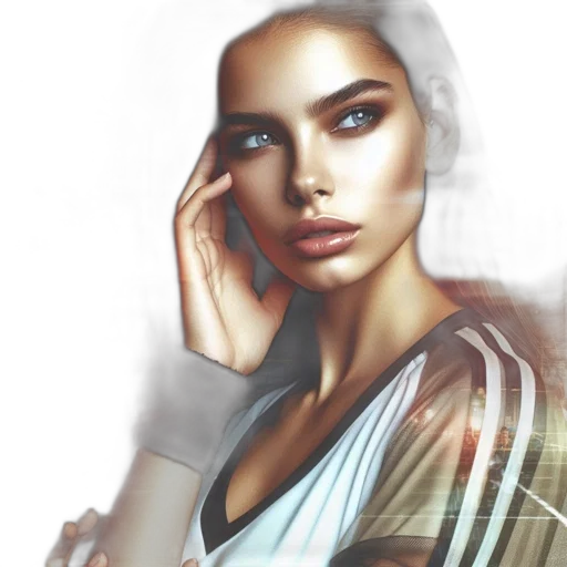 face, dress, jewelry, photorealistic, fantasy art, concept art, 3d render, earth tones transparent PNG cut-out