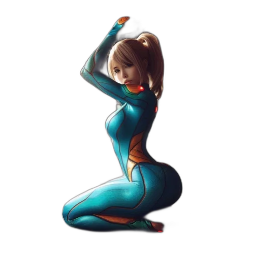 dress, robot, concept art, pixel art, fantasy art, comic book art, blue, neon transparent PNG cut-out