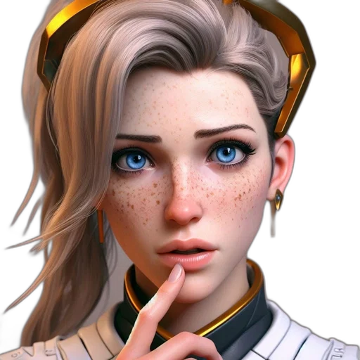 face, staff, photorealistic, concept art, 3d render, cyberpunk, golden, animated transparent PNG cut-out