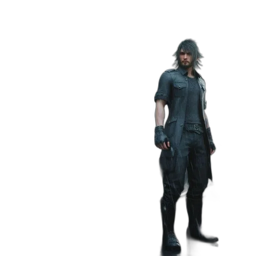 jacket, weapon, mask, staff, concept art, 3d render, cyberpunk, fantasy art transparent PNG cut-out