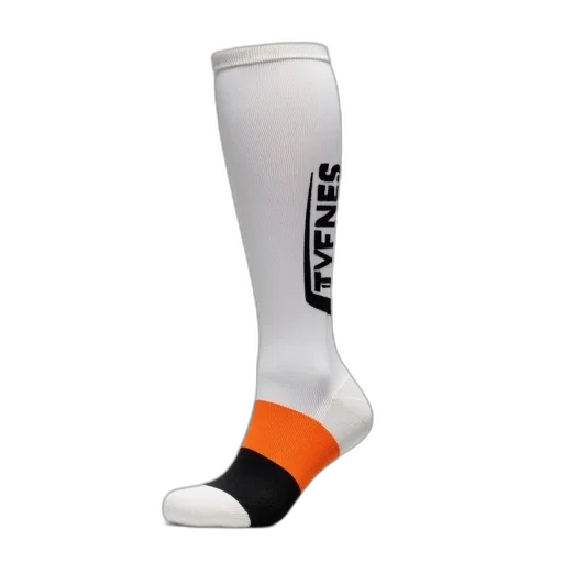 3d render, white, leg, warmer, black, orange, stripe, bottom transparent PNG cut-out