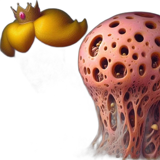 crown, food, creature, animal, concept art, 3d render, photorealistic, artwork transparent PNG cut-out