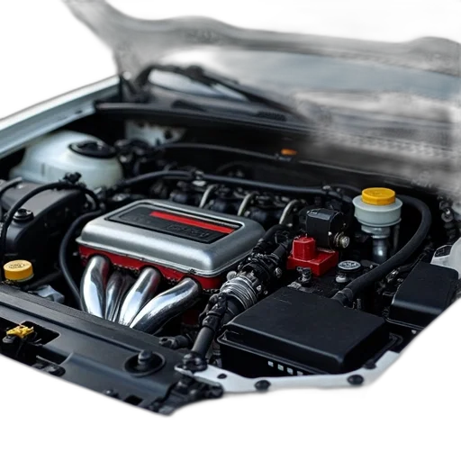 car, first, image, shows, underside, engine, hood, open transparent PNG cut-out