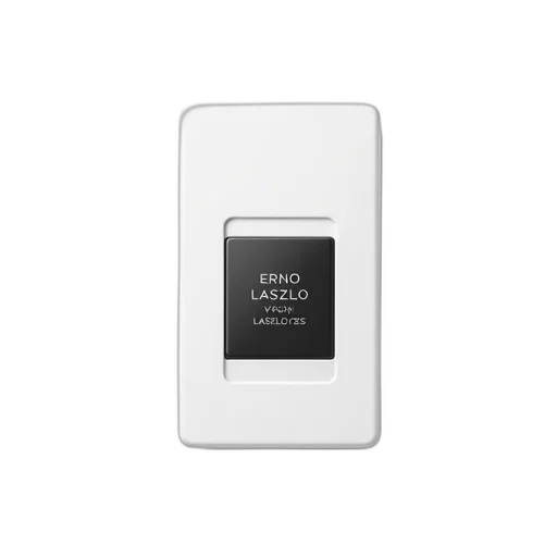 monochrome, white, rectangular, device, black, label, front, featuring transparent PNG cut-out