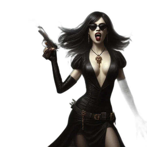 concept art, comic book art, fantasy art, photorealistic, gothic, scene, fierce, woman transparent PNG cut-out