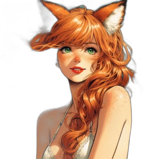 dress, staff, mask, animal, fantasy art, concept art, anime, watercolor transparent PNG cut-out