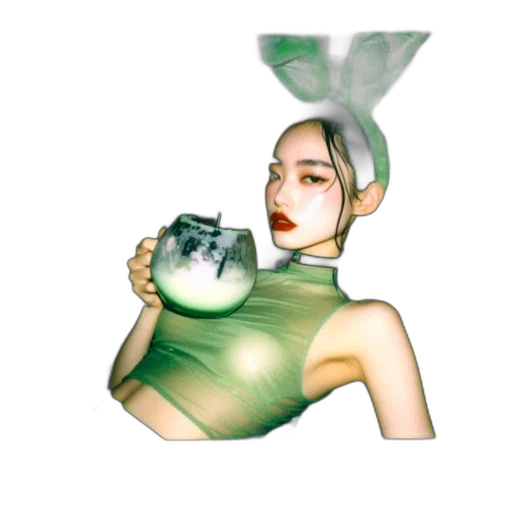 mask, bottle, dress, robot, 3d render, vaporwave, concept art, pixel art transparent PNG cut-out