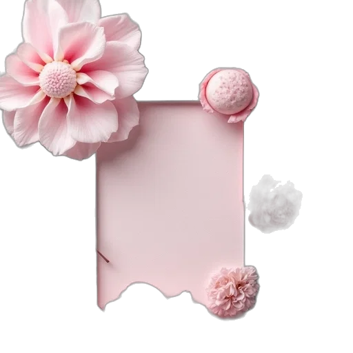 flower, crown, jewelry, photorealistic, 3d render, pastel, collage, pink transparent PNG cut-out
