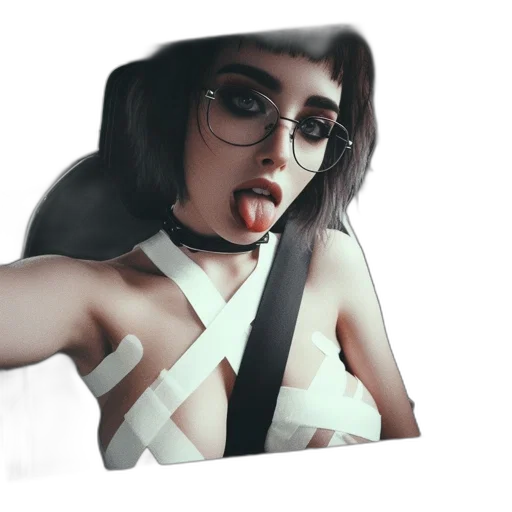 face, car, dress, creature, cartoon, anime, vaporwave, cyberpunk transparent PNG cut-out