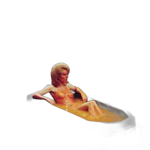 shoes, creature, food, hair, 3d render, concept art, vaporwave, photorealistic transparent PNG cut-out