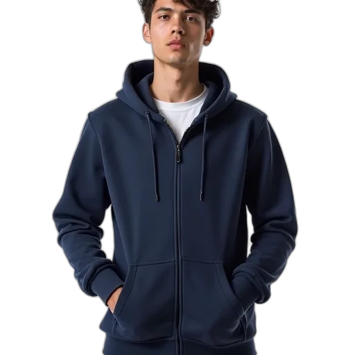 jacket, staff, face, 3d render, photorealistic, blue, person, wearing transparent PNG cut-out