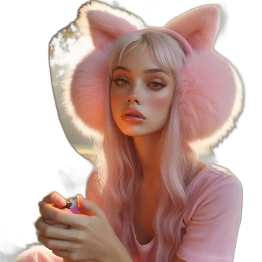 hat, creature, face, animal, fantasy art, concept art, anime, photorealistic transparent PNG cut-out