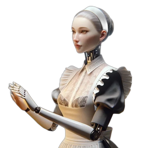 robot, jewelry, dress, 3d render, concept art, fantasy art, photorealistic, sleek transparent PNG cut-out