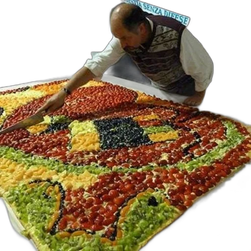 food, man, cutting, into, giant, fruit, tart, knife transparent PNG cut-out