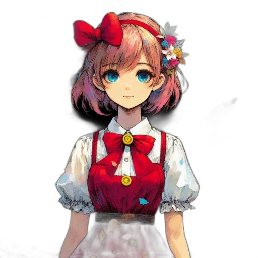 dress, staff, face, mask, pixel art, anime, concept art, cartoon transparent PNG cut-out