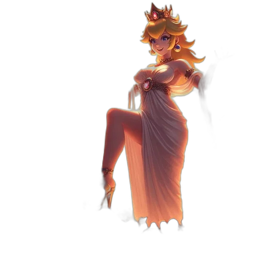 dress, crown, staff, concept art, fantasy art, 3d render, pixel art, fire transparent PNG cut-out