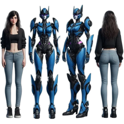 robot, concept art, cyberpunk, comic book art, 3d render, blue, dark, monochrome transparent PNG cut-out