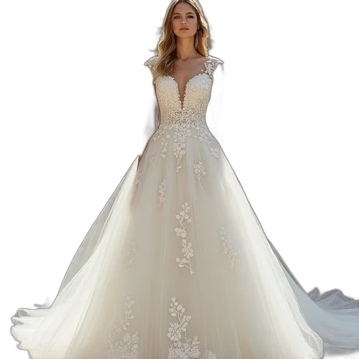 dress, photorealistic, princess, neck transparent PNG cut-out