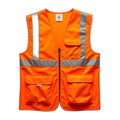 jacket, dress, staff, neon, bright, orange, safety, vest transparent PNG cut-out