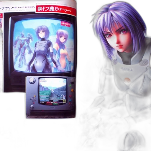 concept art, vaporwave, blue, monochrome, pastel, japanese, magazine, spread transparent PNG cut-out