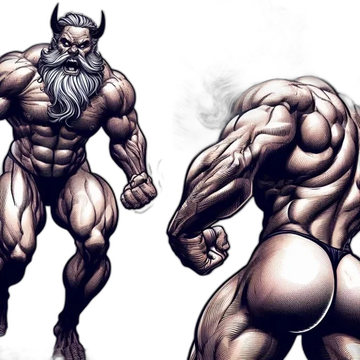 comic book art, concept art, fantasy art, photorealistic, two, images, portray, muscular transparent PNG cut-out