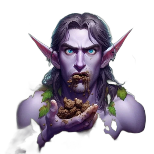 food, face, staff, fantasy art, concept art, pixel art, photorealistic, ethereal transparent PNG cut-out