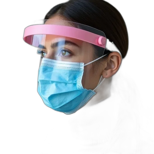 mask, staff, face, vaporwave, 3d render, photorealistic, pastel, person transparent PNG cut-out