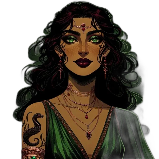jewelry, fantasy art, comic book art, concept art, pixel art, earth tones, green, dark transparent PNG cut-out