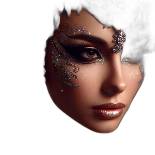 face, jewelry, mask, crown, photorealistic, fantasy art, 3d render, concept art transparent PNG cut-out