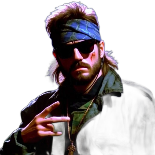 jacket, weapon, cyberpunk, photorealistic, concept art, vaporwave, man, green transparent PNG cut-out