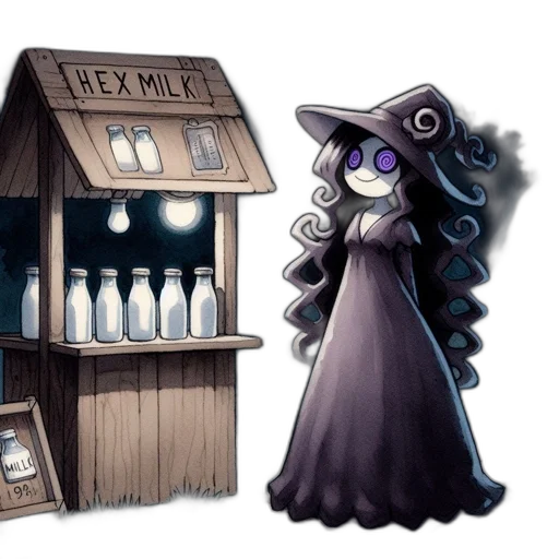 dress, concept art, fantasy art, watercolor, pixel art, night, dark, monochrome transparent PNG cut-out