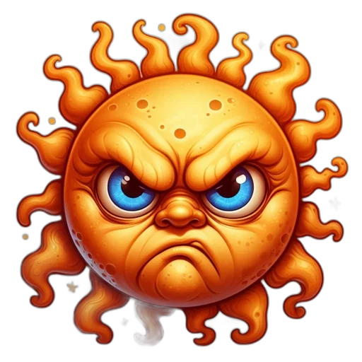mask, face, creature, concept art, cartoonish, sun, frowning, curly transparent PNG cut-out