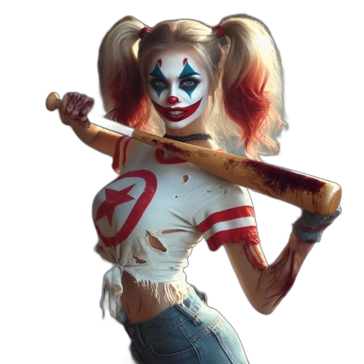 weapon, staff, concept art, comic book art, 3d render, fantasy art, woman, clown-like transparent PNG cut-out