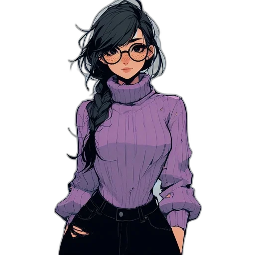 jacket, staff, dress, face, pixel art, anime, cartoon, concept art transparent PNG cut-out