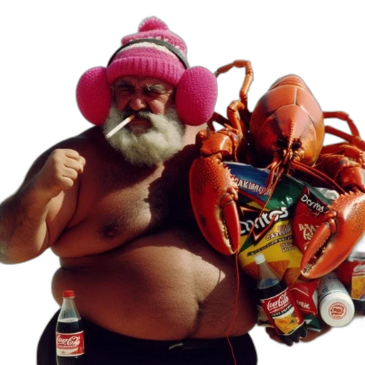 hat, food, creature, animal, man, pink, beanie, earmuffs transparent PNG cut-out