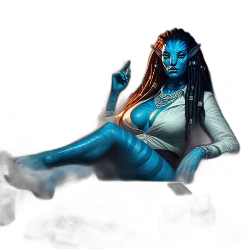 staff, creature, concept art, fantasy art, comic book art, pixel art, outer space, blue transparent PNG cut-out