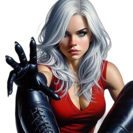 hair, face, comic book art, photorealistic, fantasy art, concept art, red, dark transparent PNG cut-out