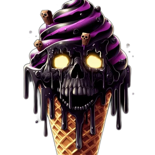 food, hat, umbrella, concept art, pixel art, vaporwave, comic book art, dark transparent PNG cut-out