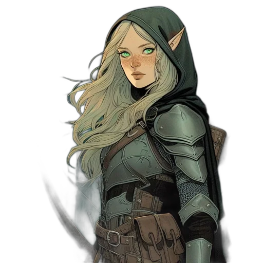 sword, concept art, fantasy art, pixel art, comic book art, green, earth tones, dark transparent PNG cut-out
