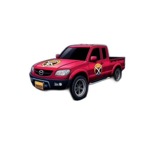 car, 3d render, wanted, poster, featuring, unique, red, mazda transparent PNG cut-out