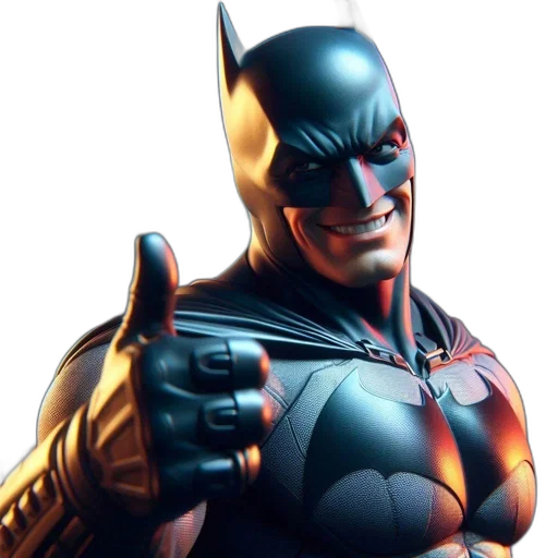 comic book art, 3d render, concept art, photorealistic, batman, depicted, his, iconic transparent PNG cut-out