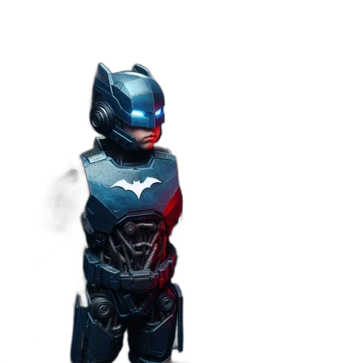 mask, robot, concept art, 3d render, comic book art, photorealistic, dark, blue transparent PNG cut-out