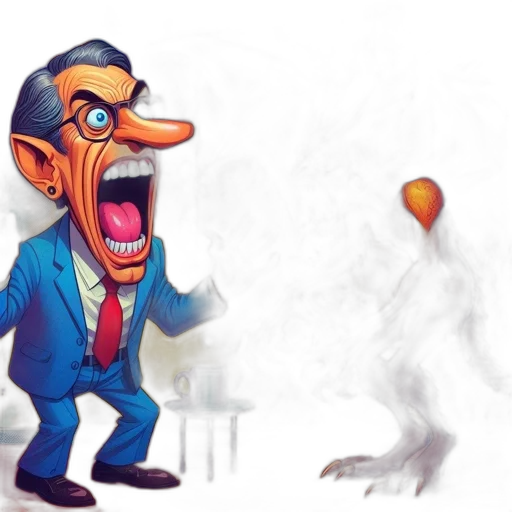 concept art, cartoon, 3d render, comic book art, man, exaggerated, facial, features transparent PNG cut-out
