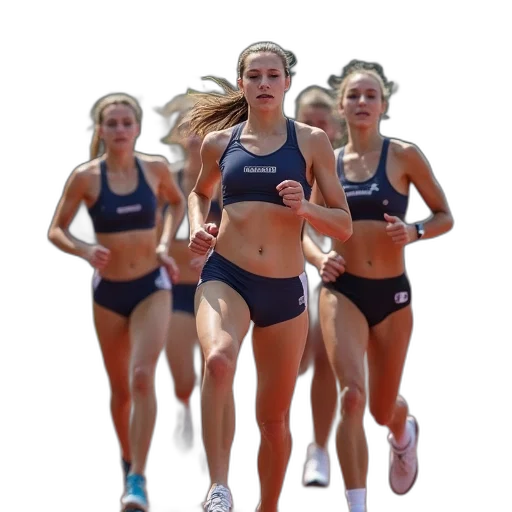 girls, track, team, recent transparent PNG cut-out