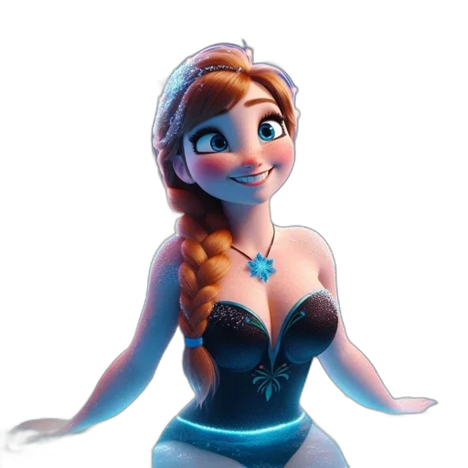 dress, crown, concept art, 3d render, cartoon, fantasy art, neon lights, underwater transparent PNG cut-out