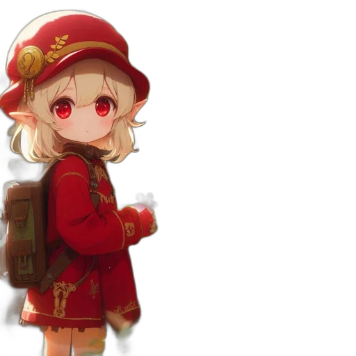 staff, hat, weapon, jacket, pixel art, anime, concept art, 3d render transparent PNG cut-out