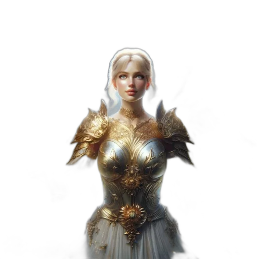 dress, crown, sword, jewelry, fantasy art, concept art, comic book art, 3d render transparent PNG cut-out