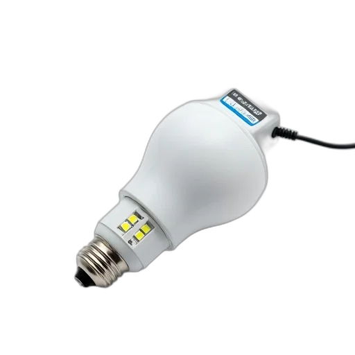 3d render, white, led, light, bulb, black, base, cap transparent PNG cut-out